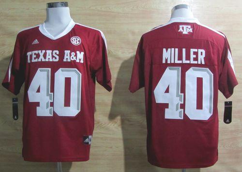 Aggies #40 Von Miller Red SEC Patch Stitched NCAA Jersey