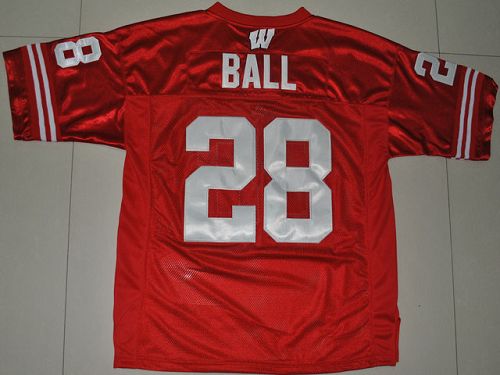 Badgers #28 Montee Ball Red Stitched NCAA Jersey