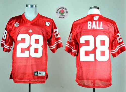 Badgers #28 Montee Ball Red Rose Bowl Game Stitched NCAA Jersey