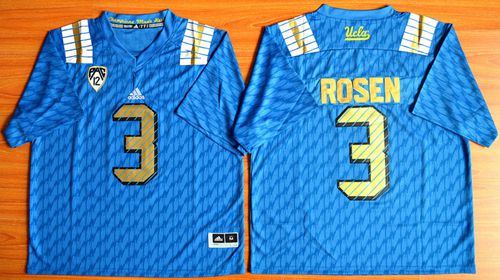 Bruins #3 Josh Rosen Blue PAC 12 Patch Stitched NCAA Jersey