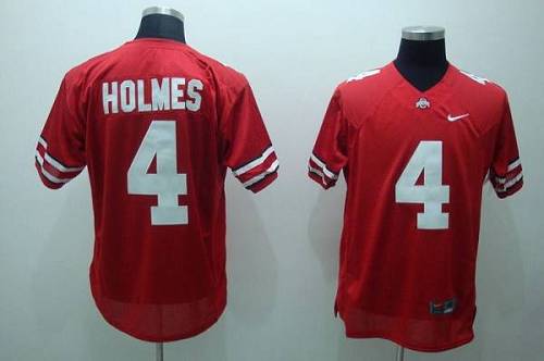 Buckeyes #4 Santonio Holmes Red Stitched NCAA Jersey