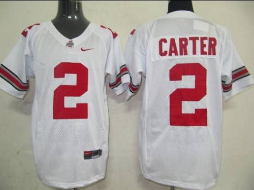 Buckeyes #2 Cris Carter White Stitched NCAA Jersey