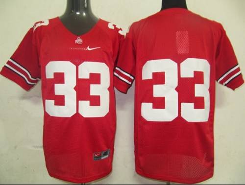 Buckeyes #33 Red Stitched NCAA Jersey