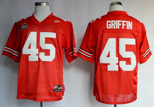 Buckeyes #45 Archie Griffin Red Stitched NCAA Jersey