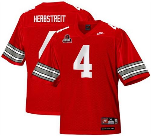 Buckeyes #4 Kirk Herbstreit Red Legends of the Scarlet & Gray Throwback Stitched NCAA Jersey
