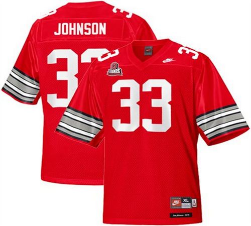 Buckeyes #33 Pete Johnson Red Legends of the Scarlet & Gray Throwback Stitched NCAA Jersey