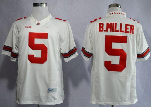 Buckeyes #5 Braxton Miller White Limited Stitched NCAA Jersey