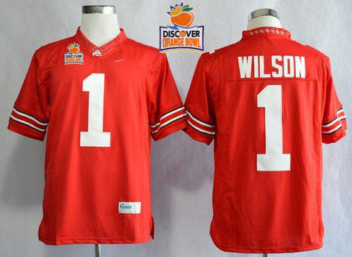 Buckeyes #1 Dontre Wilson Red Limited 2014 Discover Orange Bowl Patch Stitched NCAA Jersey