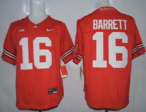 Buckeyes #16 J. T. Barrett Red Limited Stitched NCAA Jersey