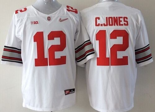 Buckeyes #12 Cardale Jones White Diamond Quest Stitched NCAA Jersey