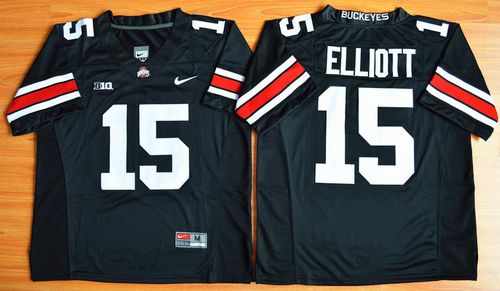 Buckeyes #15 Ezekiel Elliott Black Limited Stitched NCAA Jersey