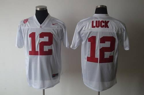 Cardinal #12 Andrew Luck White Stitched NCAA Jersey