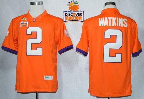 Tigers #2 Sammy Watkins Orange Limited 2014 Discover Orange Bowl Patch Stitched NCAA Jersey