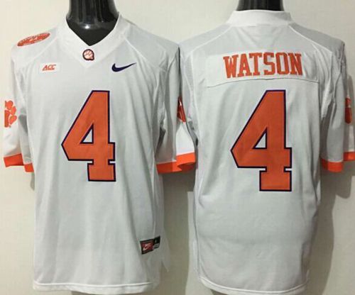 Tigers #4 Deshaun Watson White Limited Stitched NCAA Jersey