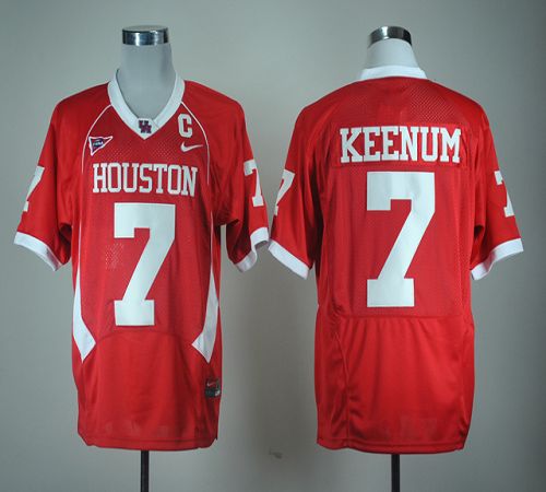 Cougars #7 Case Keenum Red C USA Patch Stitched NCAA Jersey