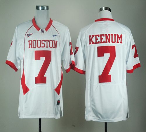 Cougars #7 Case Keenum White C USA Patch Stitched NCAA Jersey