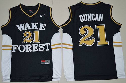 Demon Deacons #21 Tim Duncan Black Basketball Stitched NCAA Jersey