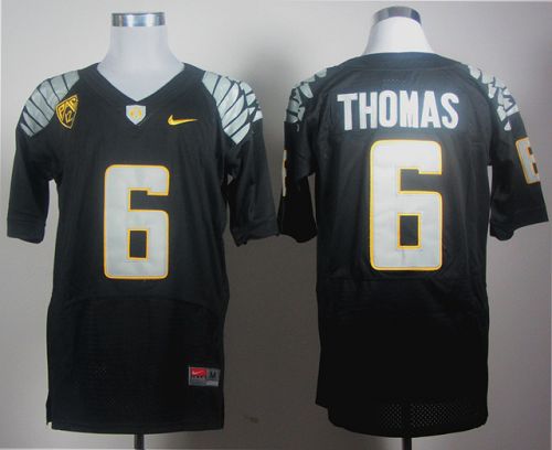 Ducks #6 De'Anthony Thomas Black Elite PAC 12 Patch Stitched NCAA Jersey