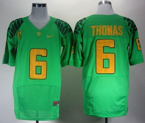 Ducks #6 De'Anthony Thomas Green Elite PAC 12 Patch Stitched NCAA Jersey