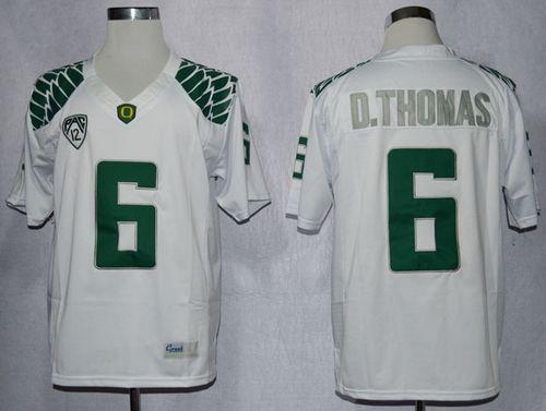 Ducks #6 De'Anthony Thomas White Limited Stitched NCAA Jersey
