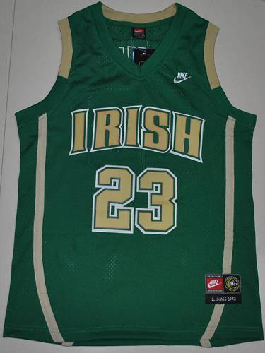 Fighting Irish #23 Lebron James Green Basketball Stitched NCAA Jersey