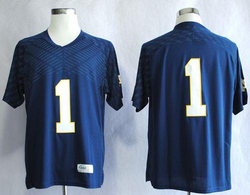 Fighting Irish #1 Louis Nix III Navy Blue Stitched NCAA Jersey