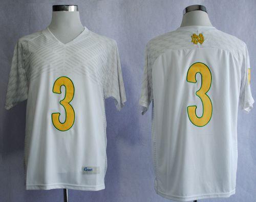 Fighting Irish #3 Joe Montana White Shamrock Series Stitched NCAA Jersey