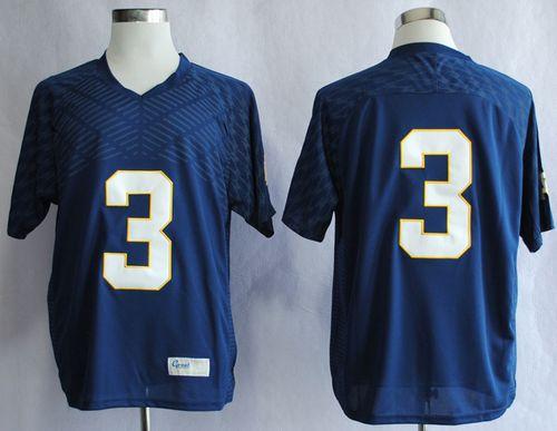 Fighting Irish #3 Joe Montana Navy Blue Stitched NCAA Jersey