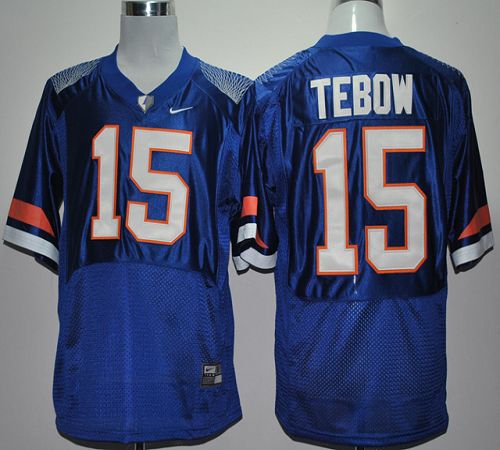 Gators #15 Tim Tebow Blue Pro Combat Stitched NCAA Jersey