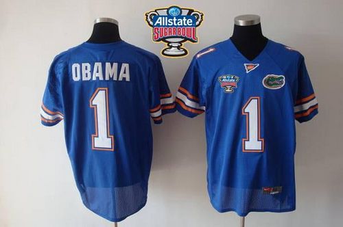 Gators #1 Obama Blue Allstate Sugar Bowl Stitched NCAA Jersey
