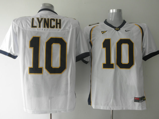 Golden Bears #10 Marshawn Lynch White Stitched NCAA Jersey