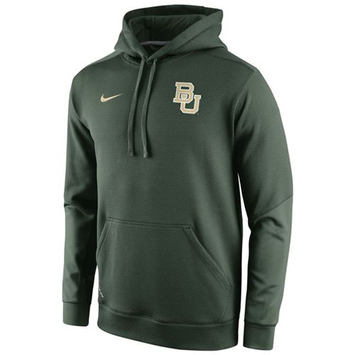 Baylor Bears  Sideline KO Chain Fleece Therma FIT Hoodie Green