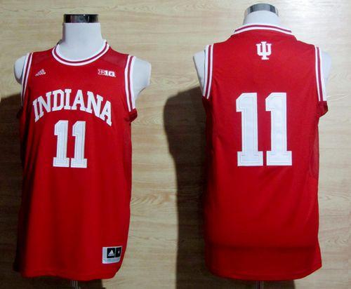 Hoosiers #11 Isiah Thomas Red Big 10 Patch Basketball Stitched NCAA Jersey