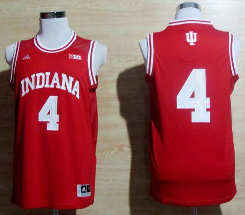 Hoosiers #4 Victor Oladipo Red Big 10 Patch Basketball Stitched NCAA Jersey