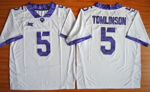 Horned Frogs #5 LaDainian Tomlinson White Stitched NCAA Jersey
