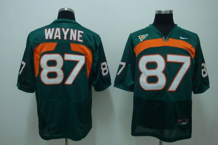 Hurricanes #87 Reggie Wayn Green Stitched NCAA Jersey