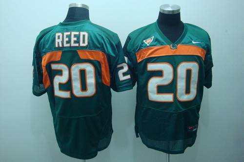 Hurricanes #20 Ed Reed Green Stitched NCAA Jerseys