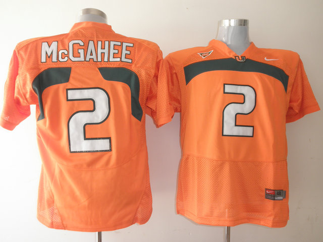 Hurricanes #2 Willis McGahee Orange Stitched NCAA Jerseys