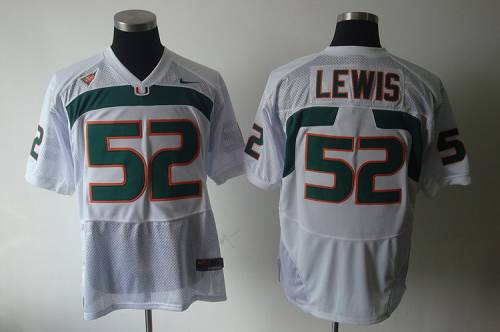 Hurricanes #52 Ray Lewis White Stitched NCAA Jerseys