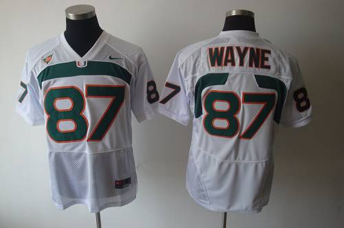 Hurricanes #87 Reggie Wayn White Stitched NCAA Jerseys
