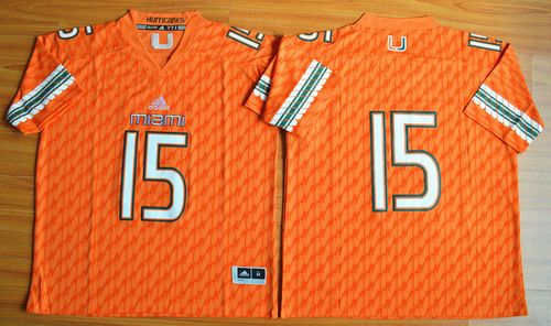 Hurricanes #15 Brad Kaaya Orange Stitched NCAA Jerseys
