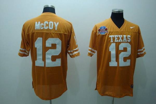 Longhorns #12 Colt McCoy Orange Stitched NCAA Jersey