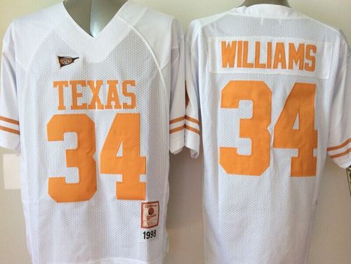 Longhorns #34 Ricky Williams White Stitched NCAA Jersey