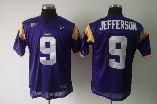 LSU Tigers #9 Jordan Jefferson Purple Stitched NCAA Jersey