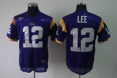 LSU Tigers #12 Jarrett Lee Purple Stitched NCAA Jersey