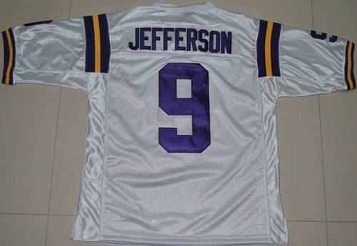 LSU Tigers #9 Jordan Jefferson White Stitched NCAA Jersey