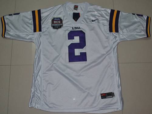 LSU Tigers #2 Rueben Randle White 2012 BCS Championship Patch Stitched NCAA Jersey