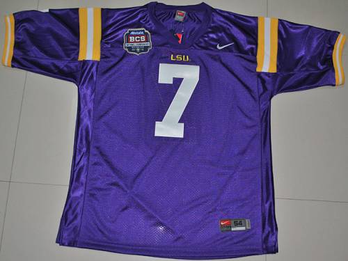 LSU Tigers #7 Tyrann Mathieu Purple 2012 BCS Championship Patch Stitched NCAA Jersey