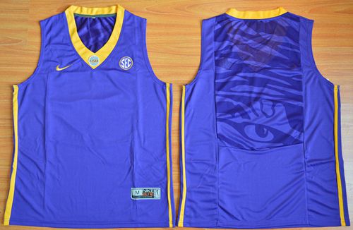 LSU Tigers Blank Purple Basketball Stitched NCAA Jersey
