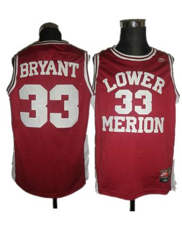 Merion #33 Kobe Bryant Red Basketball Stitched NCAA Jersey